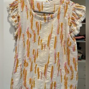 THML top cream orange pink size med EUC